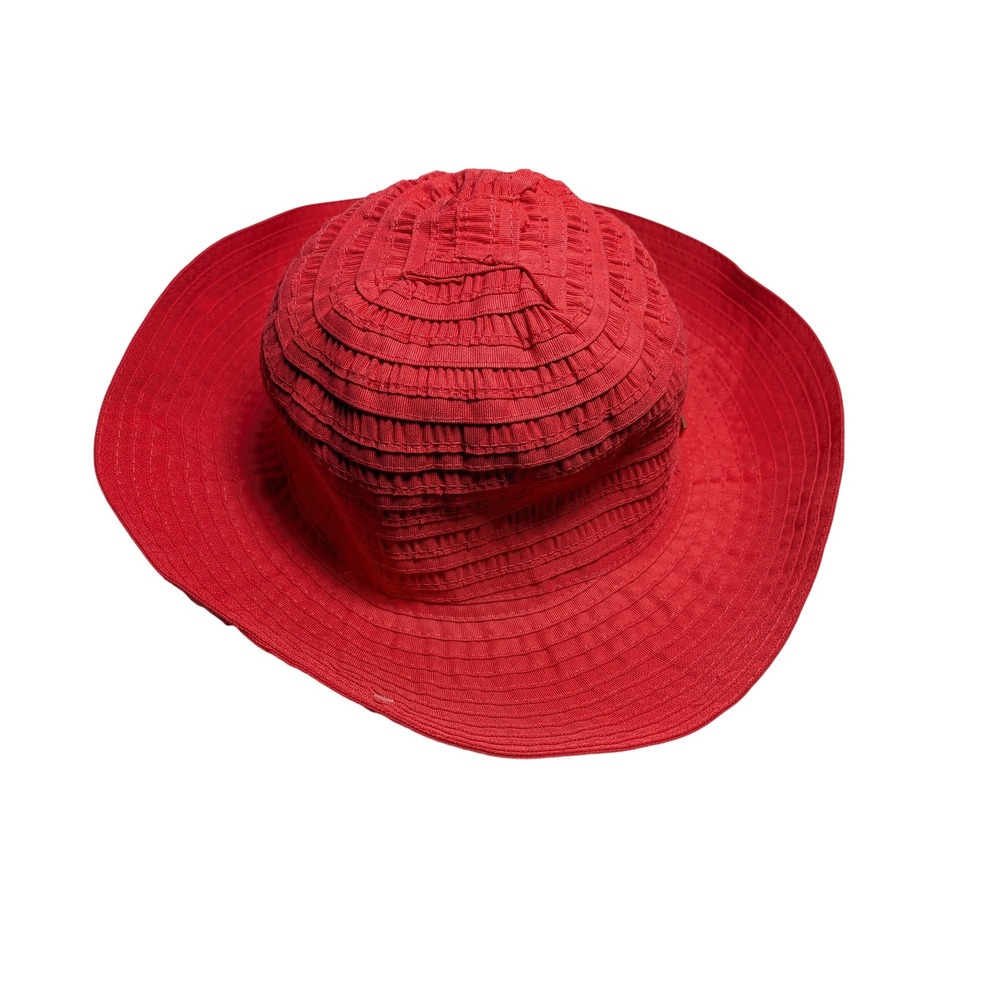 betmar Red Wide Brim Sun Hat